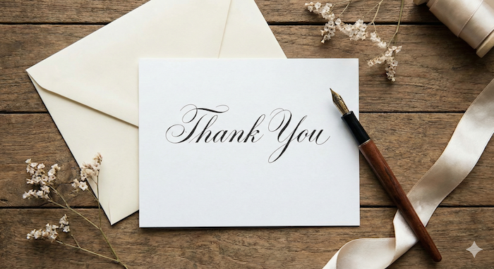 Stylish Thank You card flat lay / おしゃれなサンキューカード