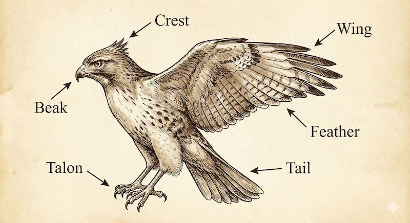 鳥の「体の部位」英語