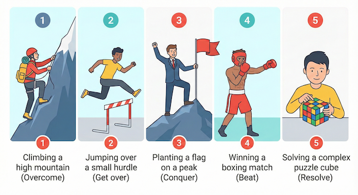 「克服する」を表す基本動詞　アイキャッチ