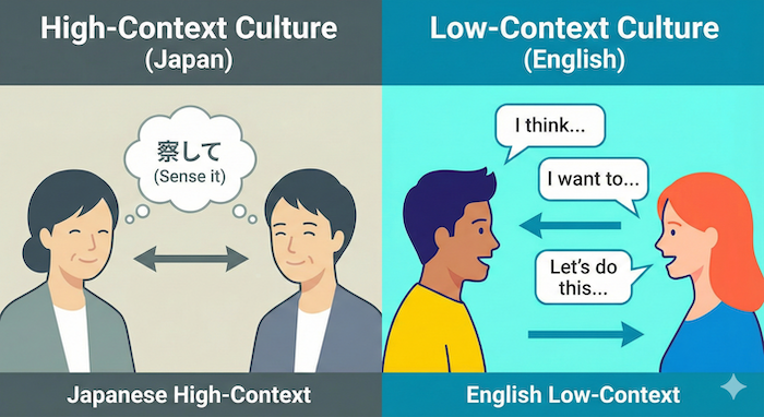 High vs. Low Context Culture. / インフォグラフィック:高文脈文化と低文脈文化。
