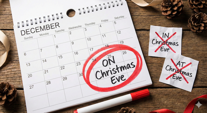 Christmas Eve preposition calendar