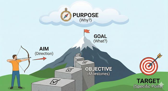 目的の英語　　5大英単語の決定的な違い