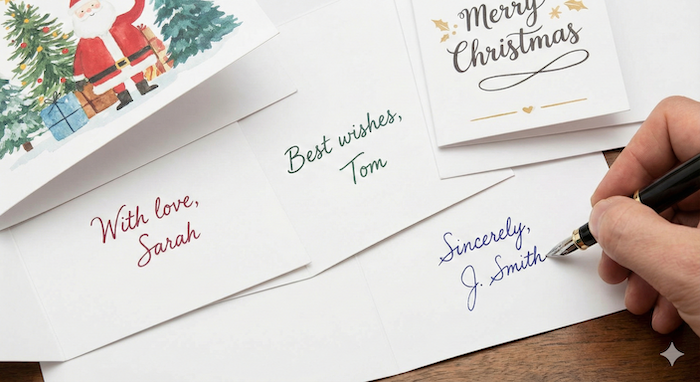 万年筆で署名する手元のアップ