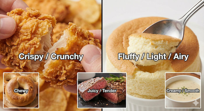 食べ物英語　食感（テクスチャー）編　アイキャッチ