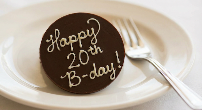 短いメッセージ入りの小さなチョコ