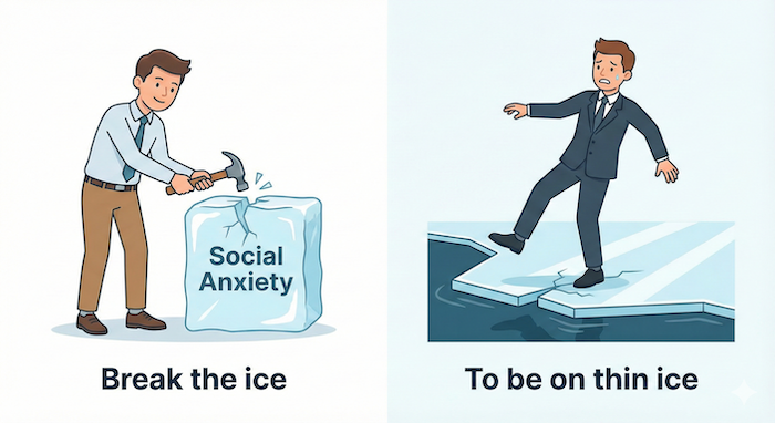 Break the ice" and "Thin ice"