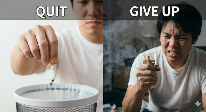 Quit vs Give Up / 「やめる」と「諦める」の比較