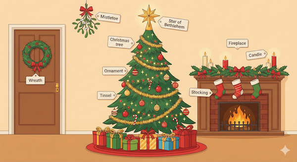 クリスマス装飾のイラスト