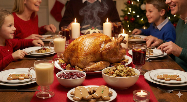 クリスマスディナーの食卓