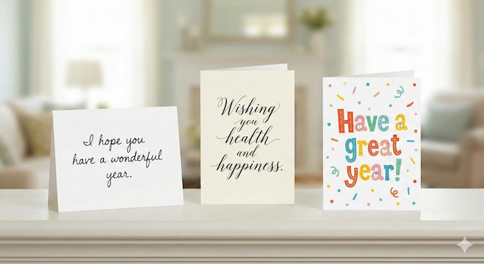 Three different greeting cards. / 様々なスタイルのカード。