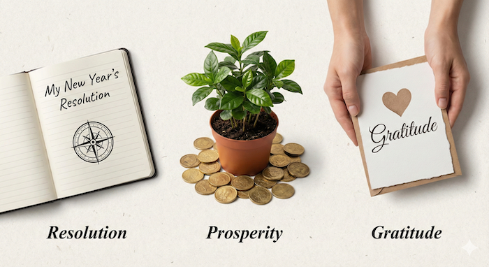 新年の概念を表す写真。