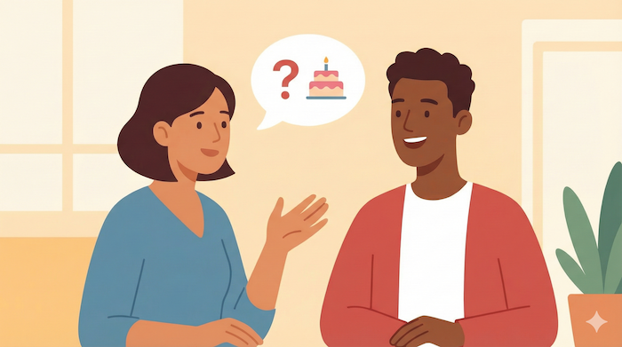 誕生日の会話シーン