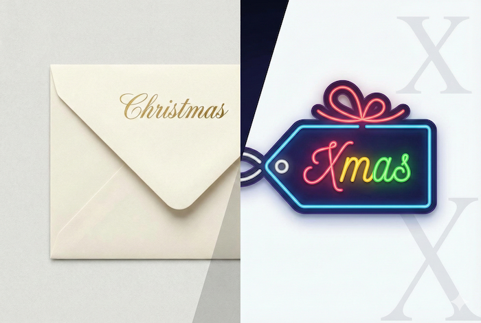 正式なクリスマス対カジュアルなXmas