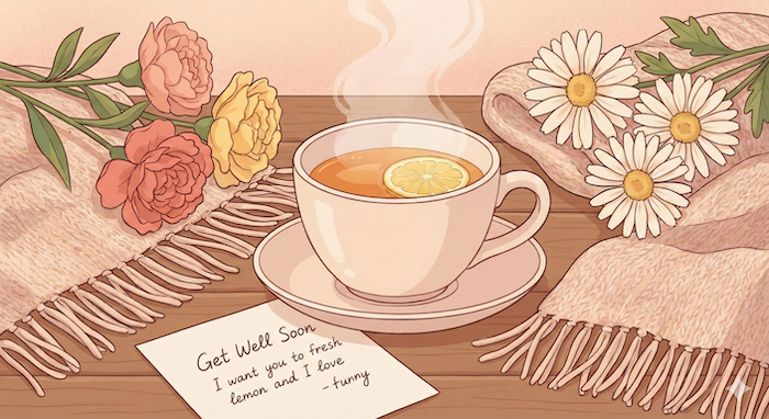 Cozy get well soon still life / 温かい「お大事に」の静物画