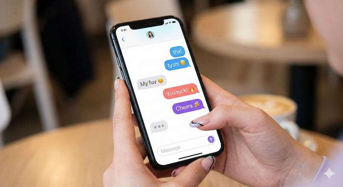 スマホ画面のチャット略語