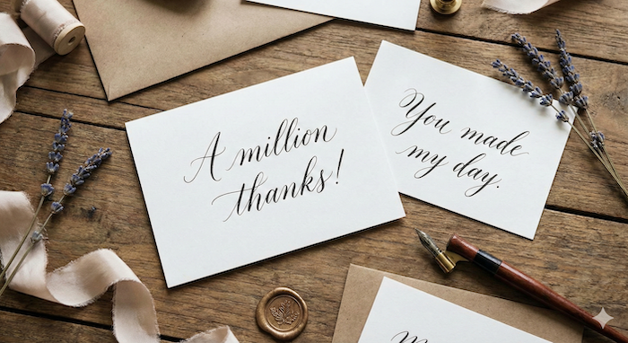 手書きのおしゃれな感謝カード。