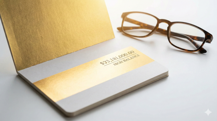 Passbook with a high balance. (高額残高が記帳された通帳)