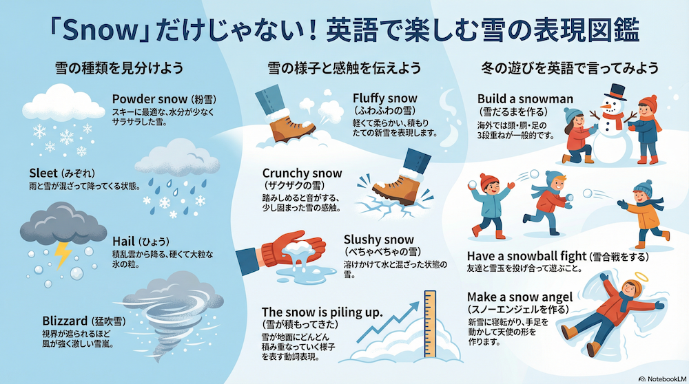 英語で楽しむ雪の英語表現　インフォグラフィック