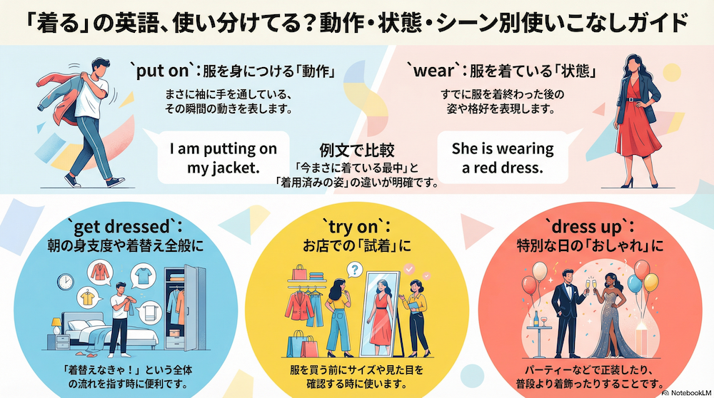 服を着るの英語　使いこなしガイド