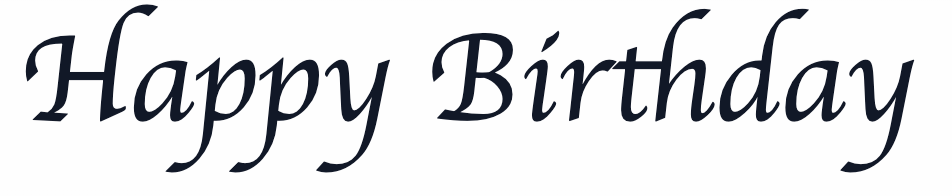 エレガントな筆記体 ハッピーバースデー