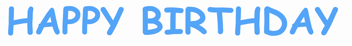 子供向け・ポップなブロック体　ハッピーバースデー