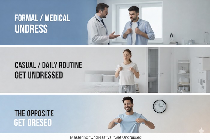 服を脱ぐのtake off以外での伝え方