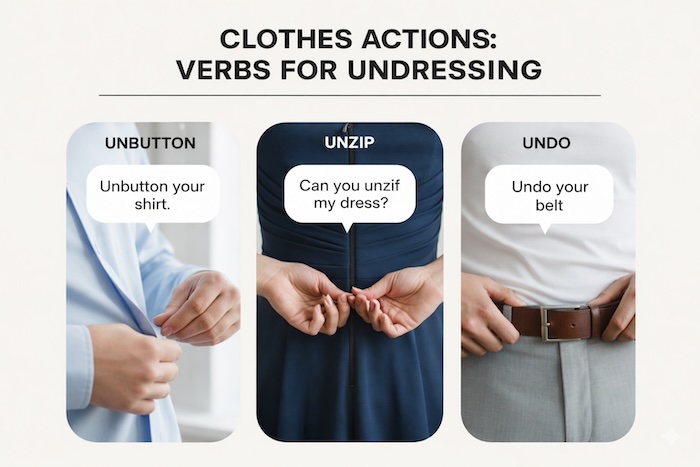 服を脱ぐ際の細部の動作