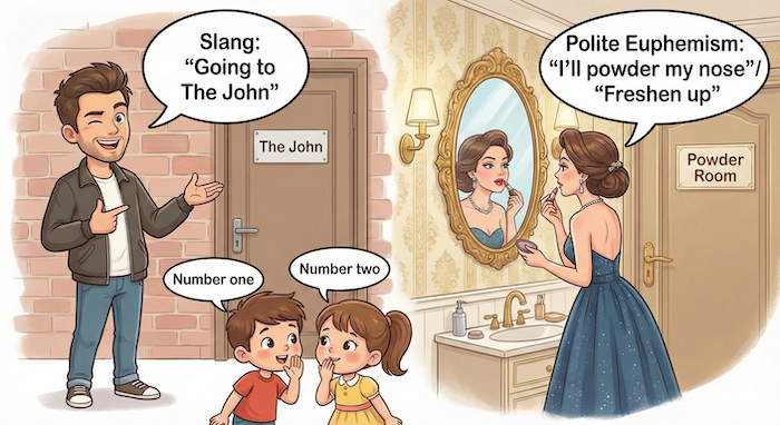 トイレのスラングと婉曲表現 (English: Slang and Euphemisms for Toilet)