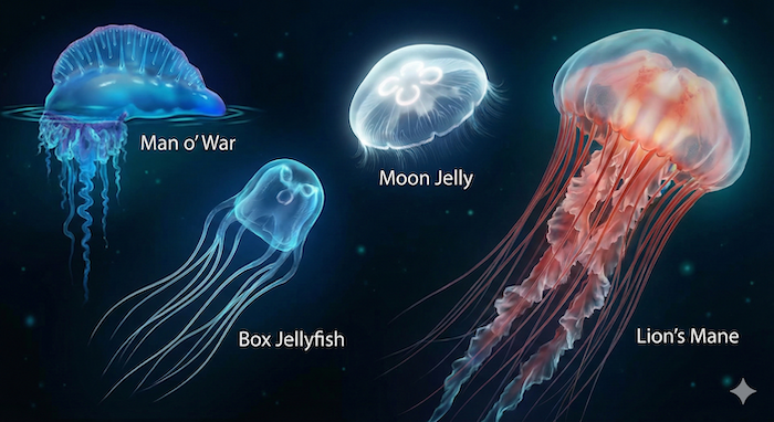 様々な種類のクラゲ図鑑