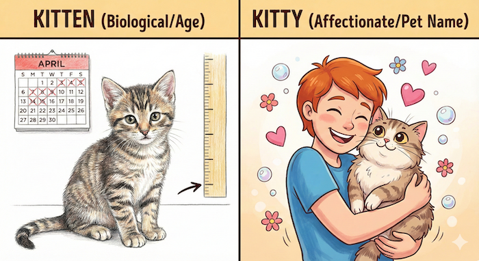 Kitten vs. Kitty comparison / 子猫とキティの比較