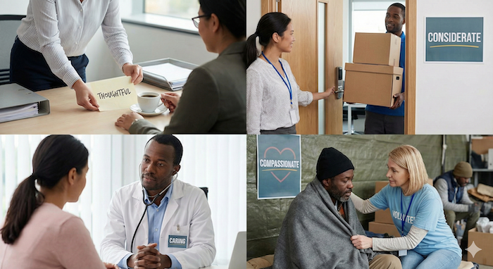 Thoughtful actions in professional settings / 職場での思いやりのある行動