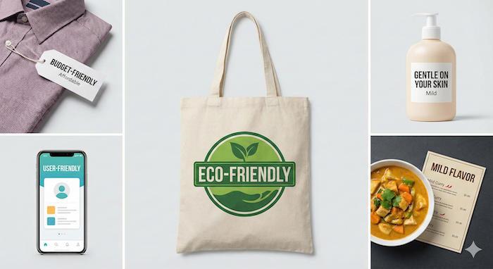 "Friendly" products and labels / 「優しい」商品とラベル