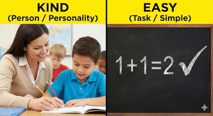 Distinguishing "kind" and "easy" / 「親切」と「簡単」の違い