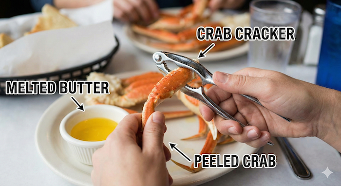 カニを食べる道具、食事シーン (Crab eating tools, dining scene)