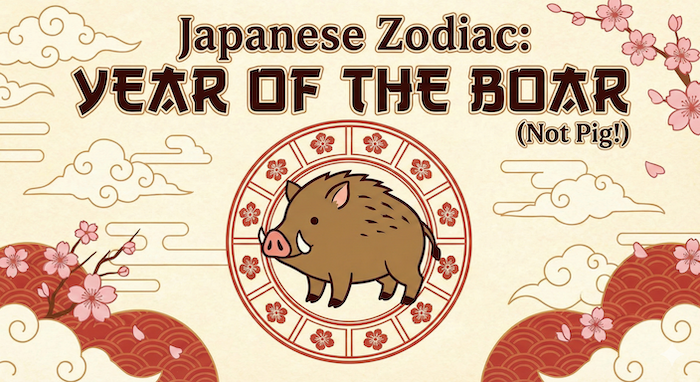 日本の干支「亥年」のイノシシのイラスト