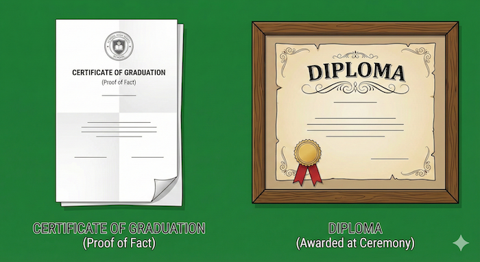 「卒業証明書」と「卒業証書」の英語の違い