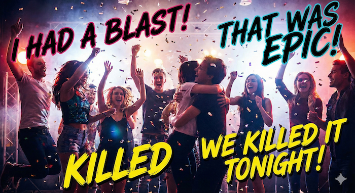 友達の祝いとスラングフレーズ。