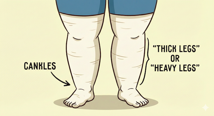 「大根足」の英語表現イラスト