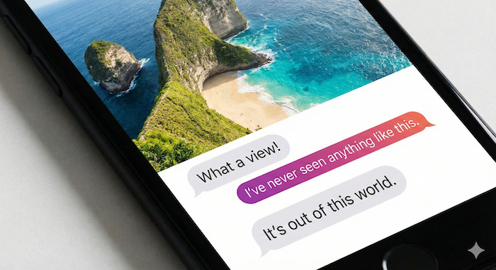 旅行の写真とコメントがあるSNSの投稿。