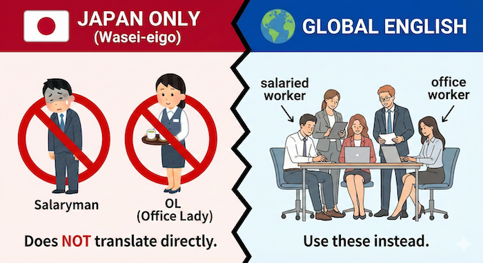 Wasei-eigo vs. Global English terms / 和製英語とグローバル英語の比較