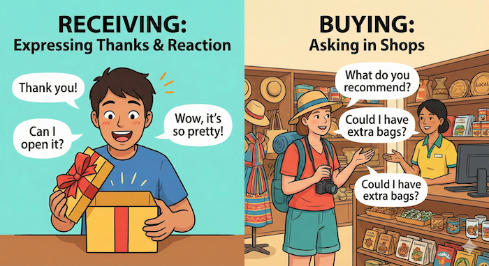 お土産を貰う時と買う時の英会話フレーズ