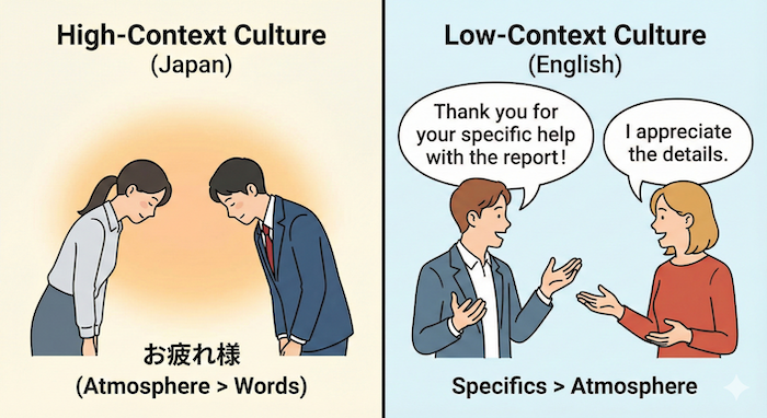 文化比較、高コンテクスト、低コンテクスト。 / Cultural comparison, high-context, low-context.
