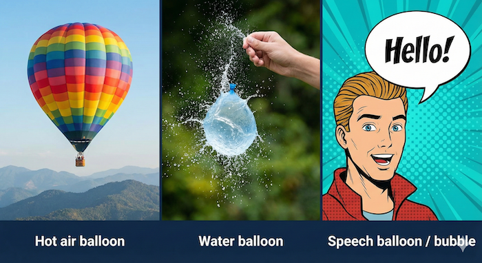 Three balloon types comparison (3種類の風船の比較)