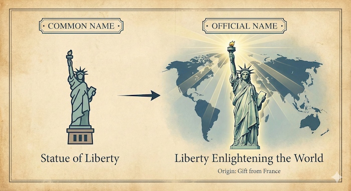 Vintage infographic of Statue's name / 自由の女神の名称のビンテージ図解