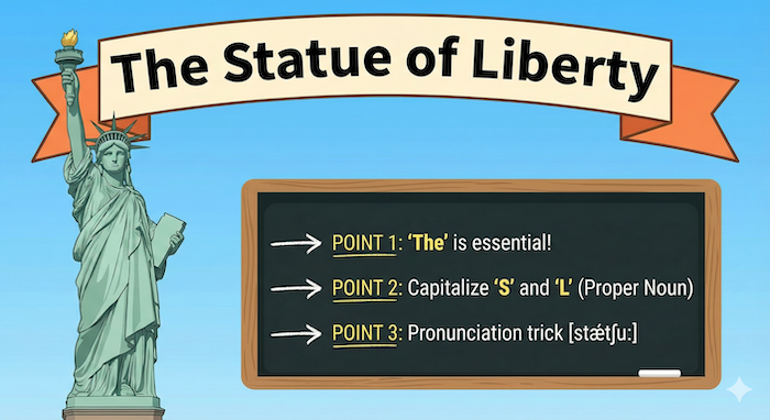 Educational illustration of Statue of Liberty / 自由の女神の教育的なイラスト