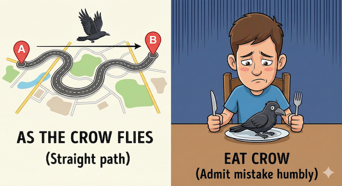 Crow idioms illustration / カラスのイディオムのイラスト