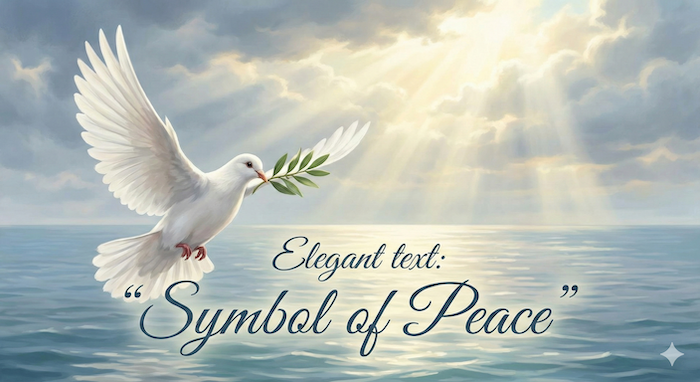 オリーブの枝をくわえた白いDove (White Dove with Olive Branch)