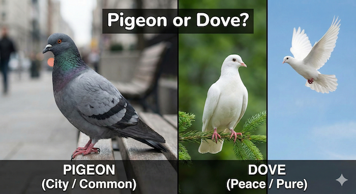 都会のPigeonと自然のDoveの比較 (Pigeon and Dove comparison)
