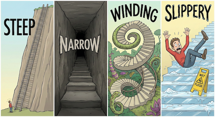 階段の状態を表すイラスト / Illustrations of staircase adjectives