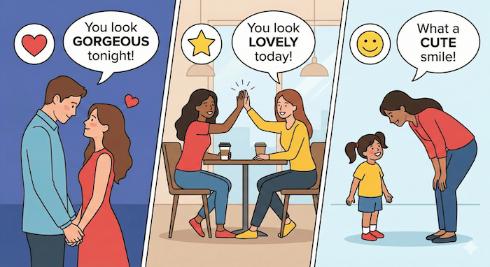 Compliment guide for different relationships / 相手別の褒め言葉ガイド